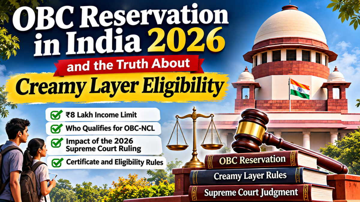 OBC Reservation in India 2026 and the Truth About Creamy Layer Eligibility