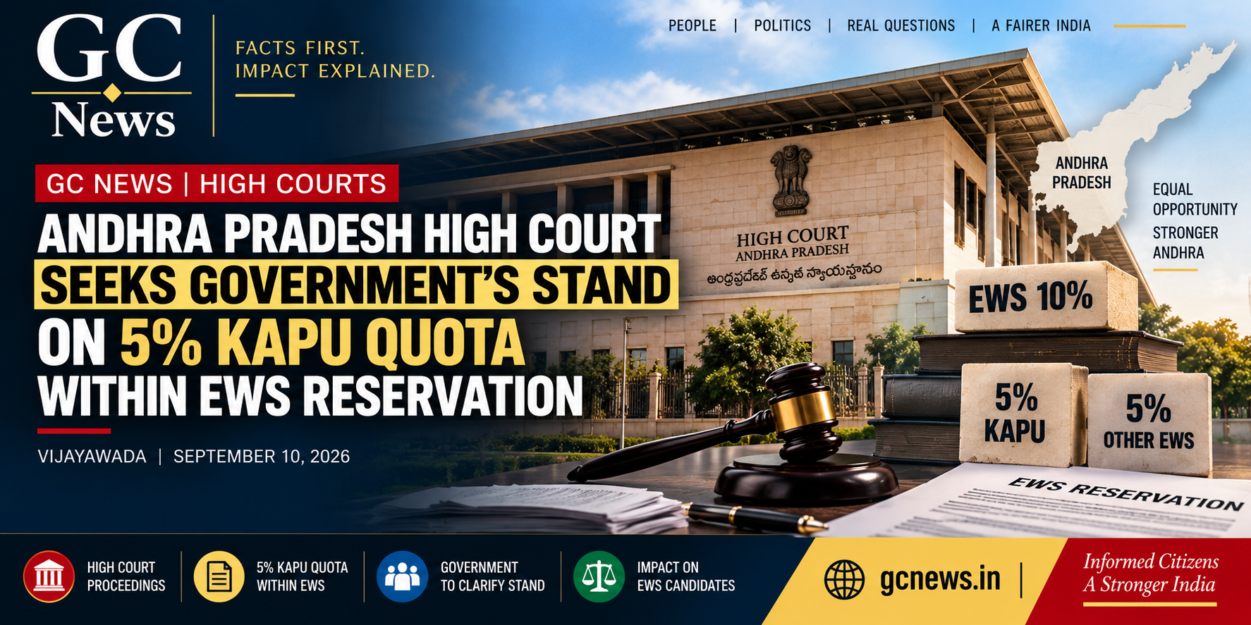 Andhra Pradesh High Court Seeks Government’s Stand on 5% Kapu Quota Within EWS Reservation